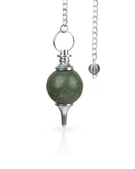 NARIBABU Green Jade pendulum ball close-up for divination and chakra work