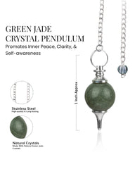 Close view of the pendulum chain on a NARIBABU crystal pendulum