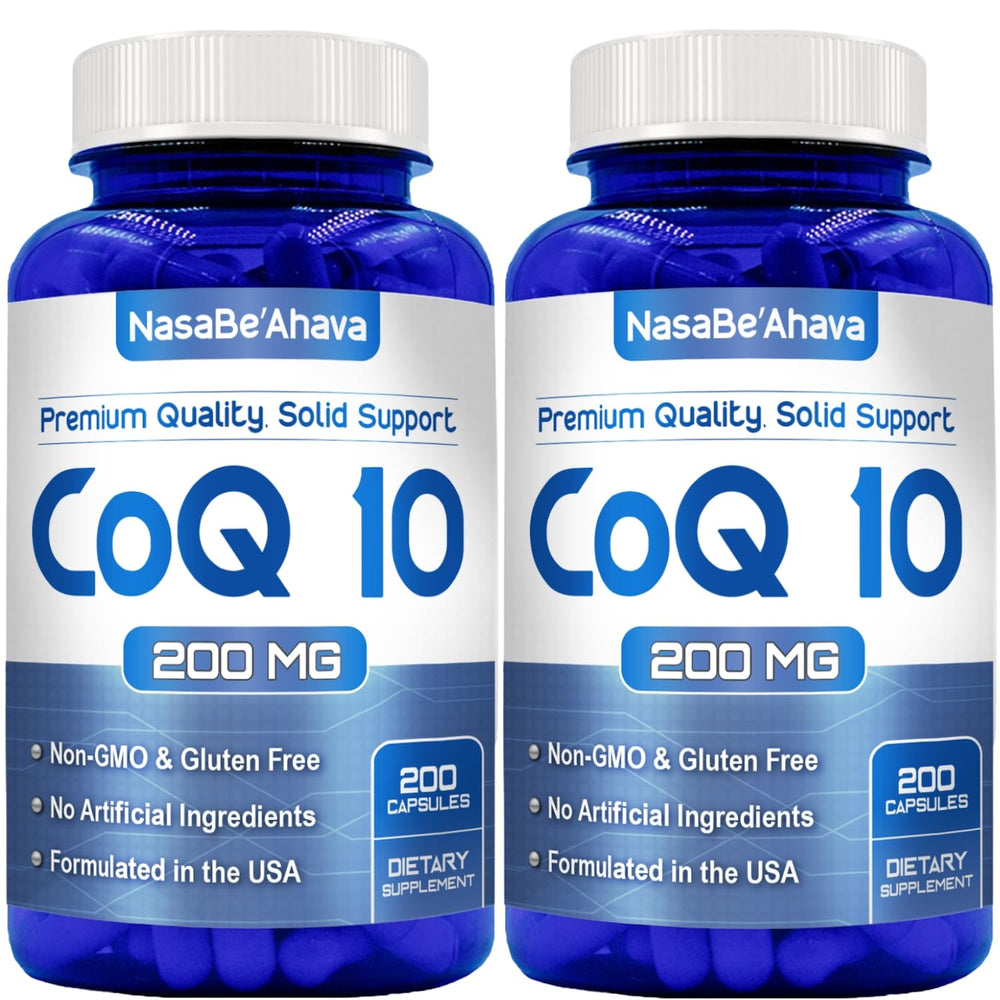 NasaBeahava CoQ10 capsules bottle for daily energy support.