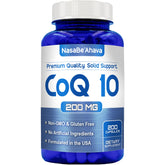 NasaBeahava CoQ10 bottle front view highlighting 200 mg capsules for daily energy support