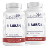 Nation Health MD Cleanse24 bottle front shows herbal blend for digestive support.