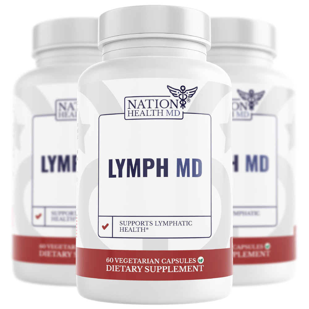 Nation Health MD Lymph MD bottle label for daily plant-based wellness support