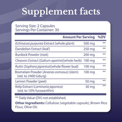 NATION HEALTH MD Lymph MD capsules on a clean surface, convenient one-month supply