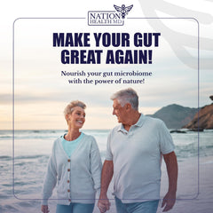 Close-up of Nation Health MD Prebiotics capsules for convenient daily use