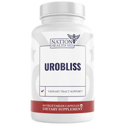 NATION HEALTH MD UroBliss bottle front view for urinary health daily support