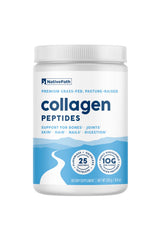 NativePath Collagen Peptides bottle on kitchen counter supports daily skin, hair, and nails