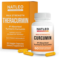 Natleo Theracurmin turmeric capsule bottle for easy daily use