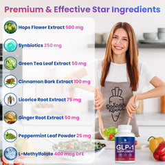 Natnect GLP-1 ingredients display with gut-friendly nutrients