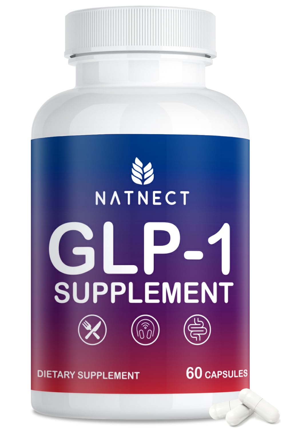 Natnect GLP-1 supplement bottle showing natural metabolism support