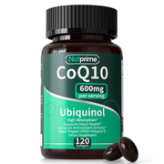 Natprime CoQ10 600mg bottle showing high-absorption formula for daily energy