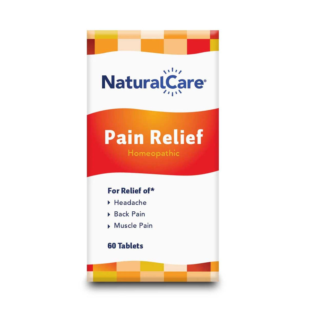 Natra-Bio NaturalCare Pain Relief tablets front view, ready for everyday comfort.