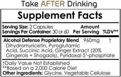 Ginger extract visual on Natrium Health Alcohol Defense packaging.