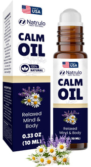 Natrulo Calm Essential Oil Roll-On bottle with lavender scent for daily relaxation.