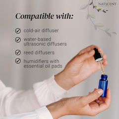 Natscent diffuser scene with lavender-inspired aroma promoting calm mood