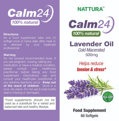 Nattura Calm Aid lavender oil pills packaging front promotes calm moments