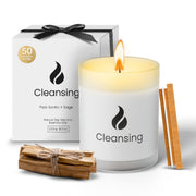 Natur IX cleansing scented candle sage close-up for calming home ambience