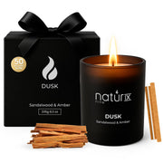 Natur IX Dusk candle jar emits warm evening glow for cozy spaces