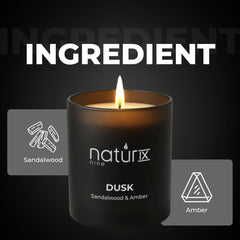 Natur IX Dusk wax closeup highlights clean soy burn