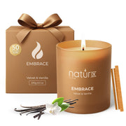 Natur IX Embrace Velvet Vanilla candle jar creates cozy evenings