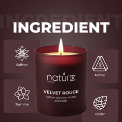 Natur IX Velvet Rouge saffron candle for uplifting mood in rooms