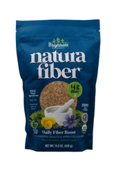 Natura Fiber bottle front view showcasing the all-natural fiber blend for daily use