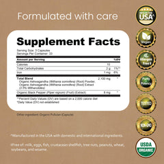 NaturaLife Labs Ashwagandha capsules 100-count for convenient daily wellness