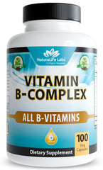 NaturaLife Labs Vitamin B-Complex bottle front view supporting daily energy and wellness