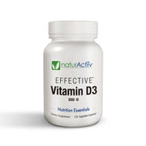 naturActiiv VIT D3 5000 IU bottle front highlighting capsule strength for bone and immune support