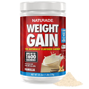 Naturade Weight Gain vanilla powder for a high-calorie shake with natural ingredients.