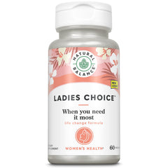 Natural Balance Ladies Choice menopause bottle with capsules for gentle hormone balance