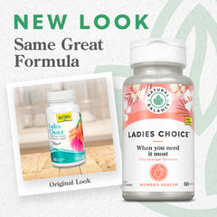 Natural Balance Ladies Choice capsules shown in a bottle for menopause support