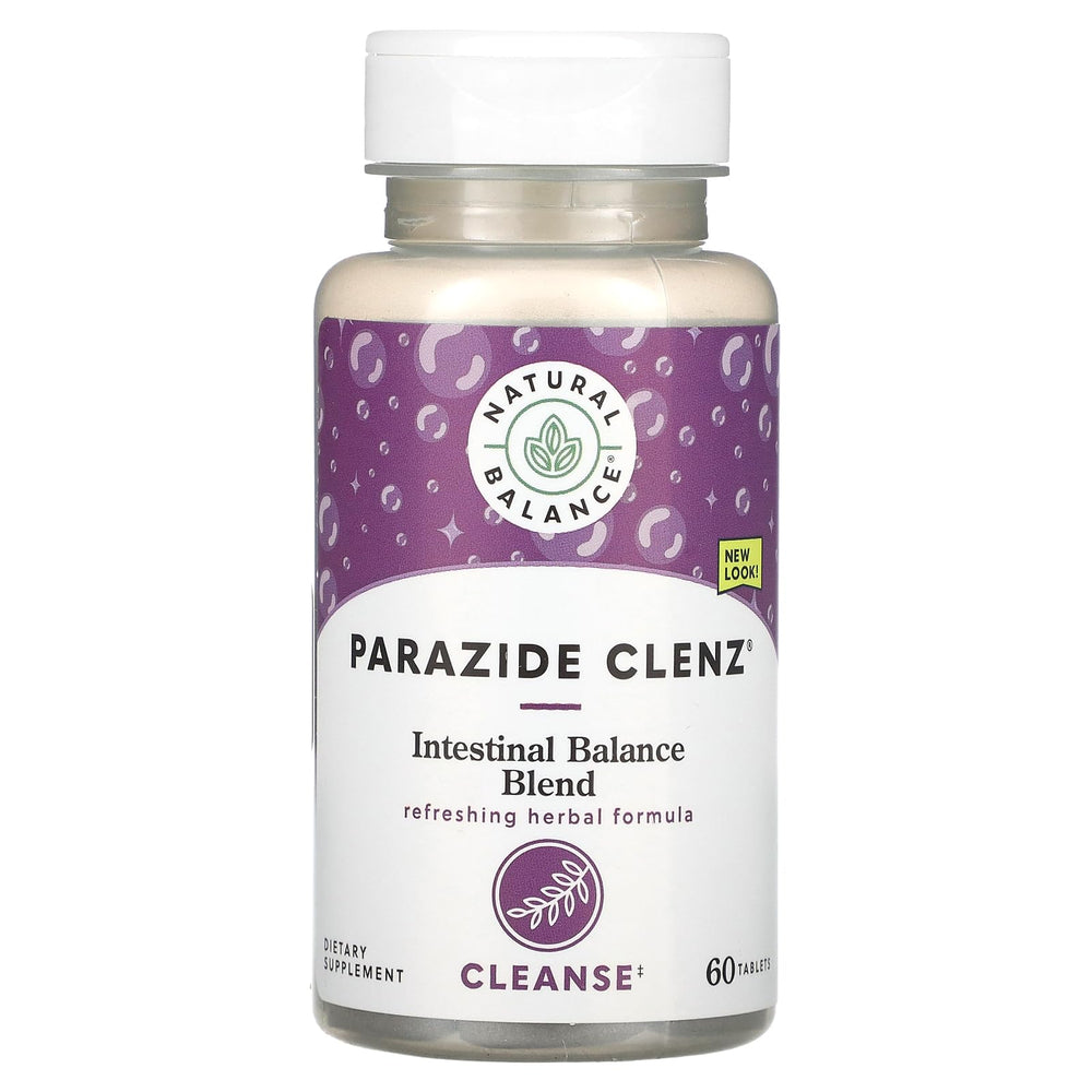 Natural Balance Parazide Clenz bottle front view for digestive balance possibilities.