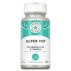 Natural Balance Super Pep bottle front highlighting herbal energy blend for daily stamina.