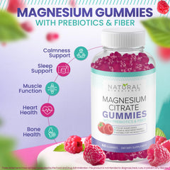 Natural BioScience Sugar-Free Magnesium Gummies pack highlighting sugar-free formula
