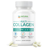 Natural Elements Multi Collagen bottle front promotes joint wellness and skin vitality for an active lifestyle.