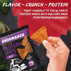 Close-up of Natural Endurance crunchy chips for hiking and workouts