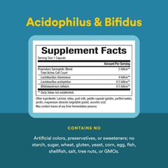 Natural Factors acidophilus-bifidus capsules close-up for easy daily use