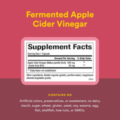 Natural Factors ACV capsules with water illustrating gentle intake