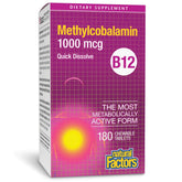 Natural Factors B12 methylcobalamin chew tablet for easy daily supplementation.