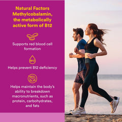Natural Factors B12 methylcobalamin dissolves quickly for fast absorption.
