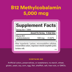 Natural Factors B12 methylcobalamin pack shows convenient daily dose.