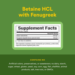 Natural Factors Betaine HCL fenugreek ingredient illustration for digestion