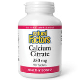 Natural Factors Calcium Citrate tablets on a clean background may support bone health.