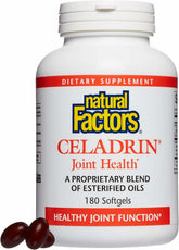 Natural Factors Celadrin bottle shown for joint comfort and mobility