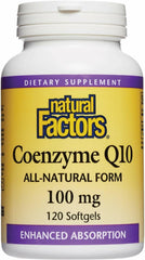 Natural Factors CoQ10 softgel bottle close-up for energy support