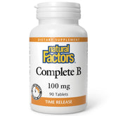 Natural Factors Complete B 100 mg time release bottle illustrating steady energy support