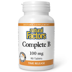 Natural Factors Complete B 100 mg time release bottle illustrating steady energy support