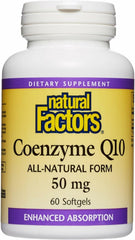 Natural Factors CoQ10 bottle front shows antioxidant support.