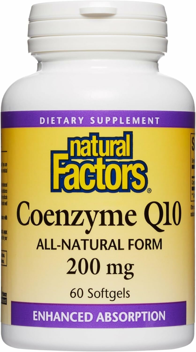 Natural Factors CoQ10 softgel bottle for daily energy support