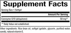 Closeup of Natural Factors CoQ10 softgels for daily use.